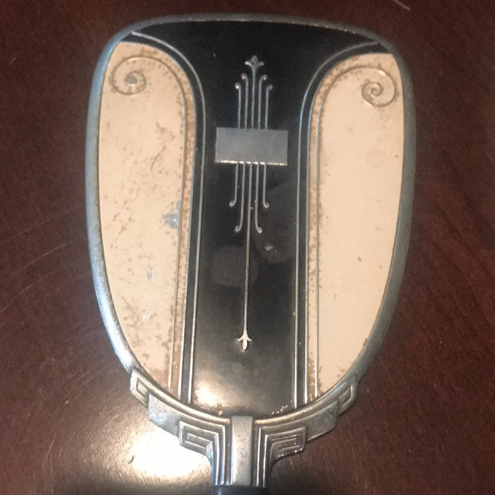 Vintage Antique Art Deco Vanity Set, Brush & Mirror